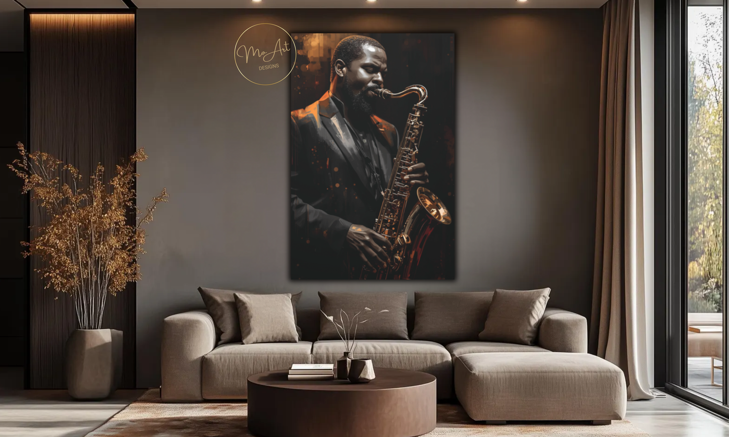 Echoes of Midnight Jazz - Canvas Wall Art