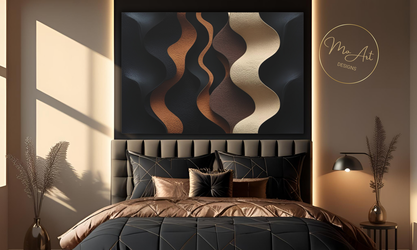 Abstract Black, Brown and Beige Canvas Wall Art