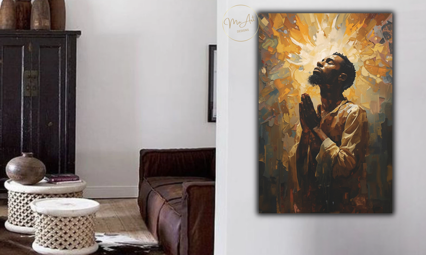 Divine Light of Prayer Canvas Wall Art