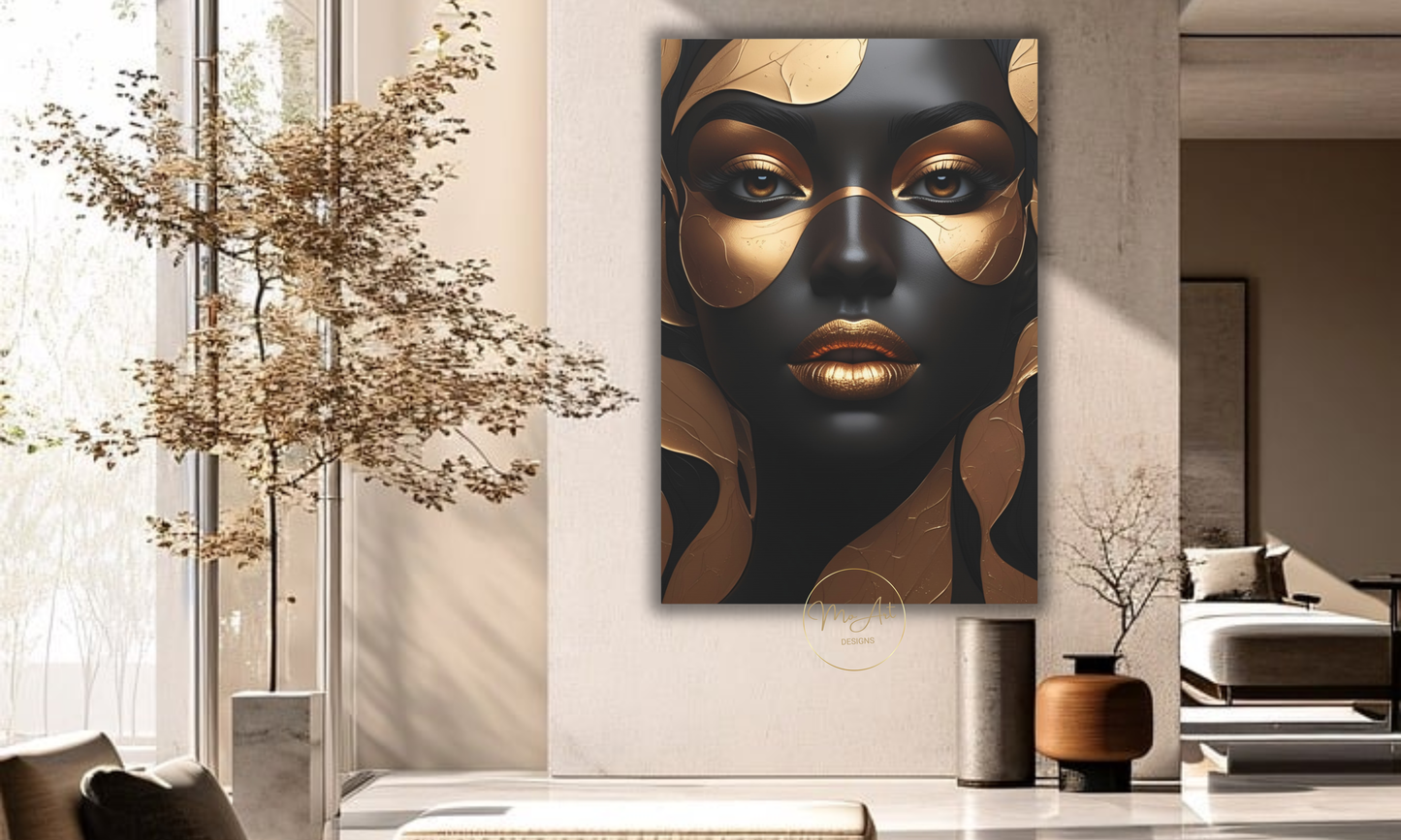 Abstract Woman in Black and Gold  (Digital Download)