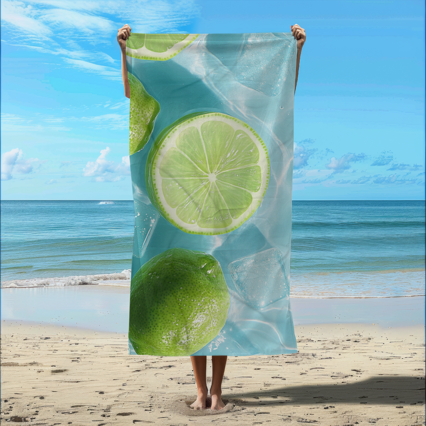 Limes, Ice and Water -  Beach Towel