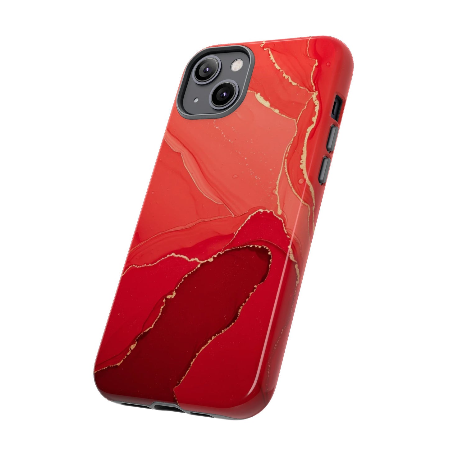 Red & Gold Marble Design - Tough Phone Case - iPhone or Samsung Phones