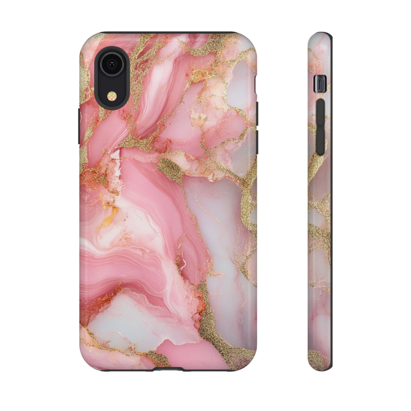 Pink and Gold Marbled Tough Phone Case, iPhone Case, Samsung Case