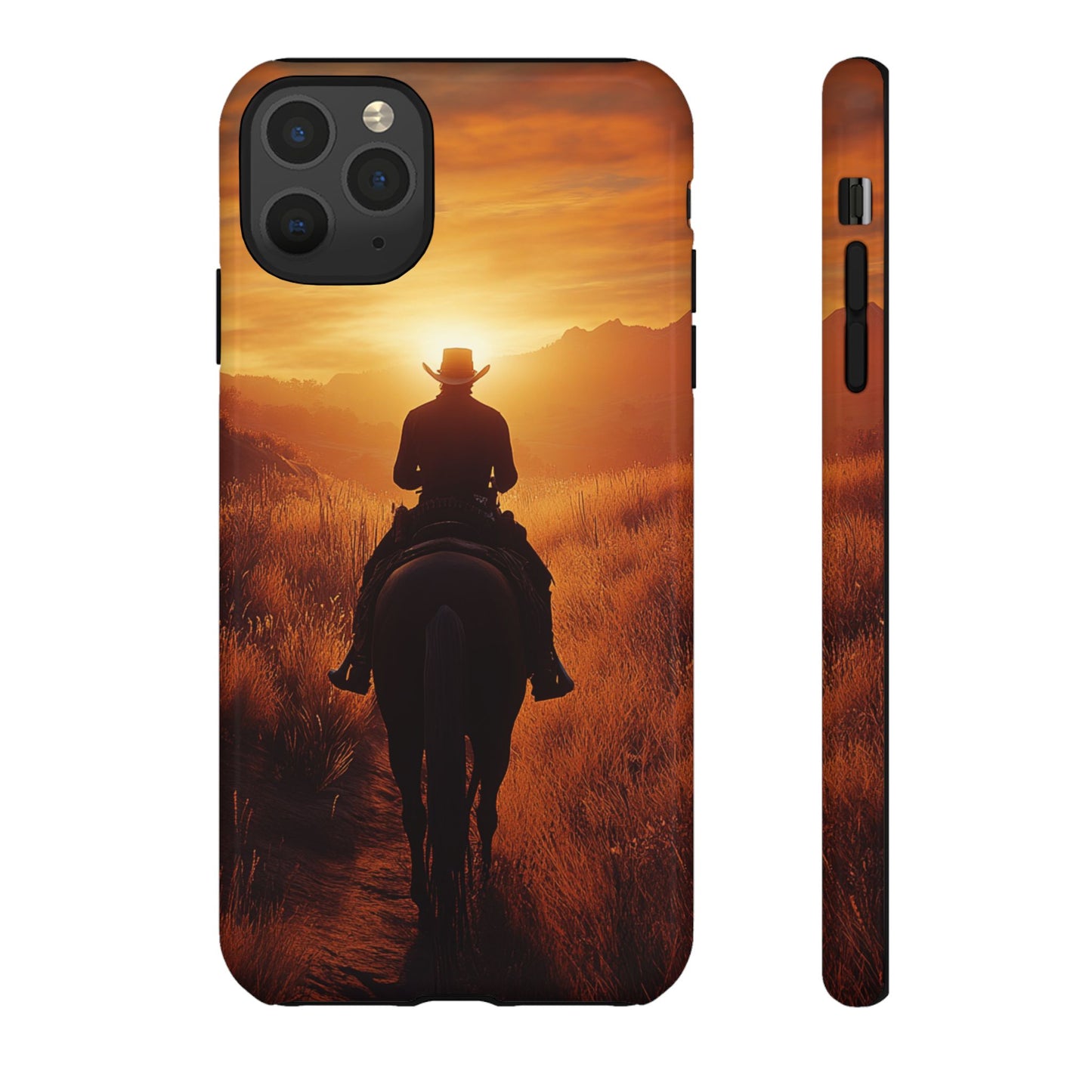 Chasing the Horizon: A Cowboy's Journey into the Sunset -  Phone Case - Tough Case, iPhone Case, Samsung Case, Google Pixel Case