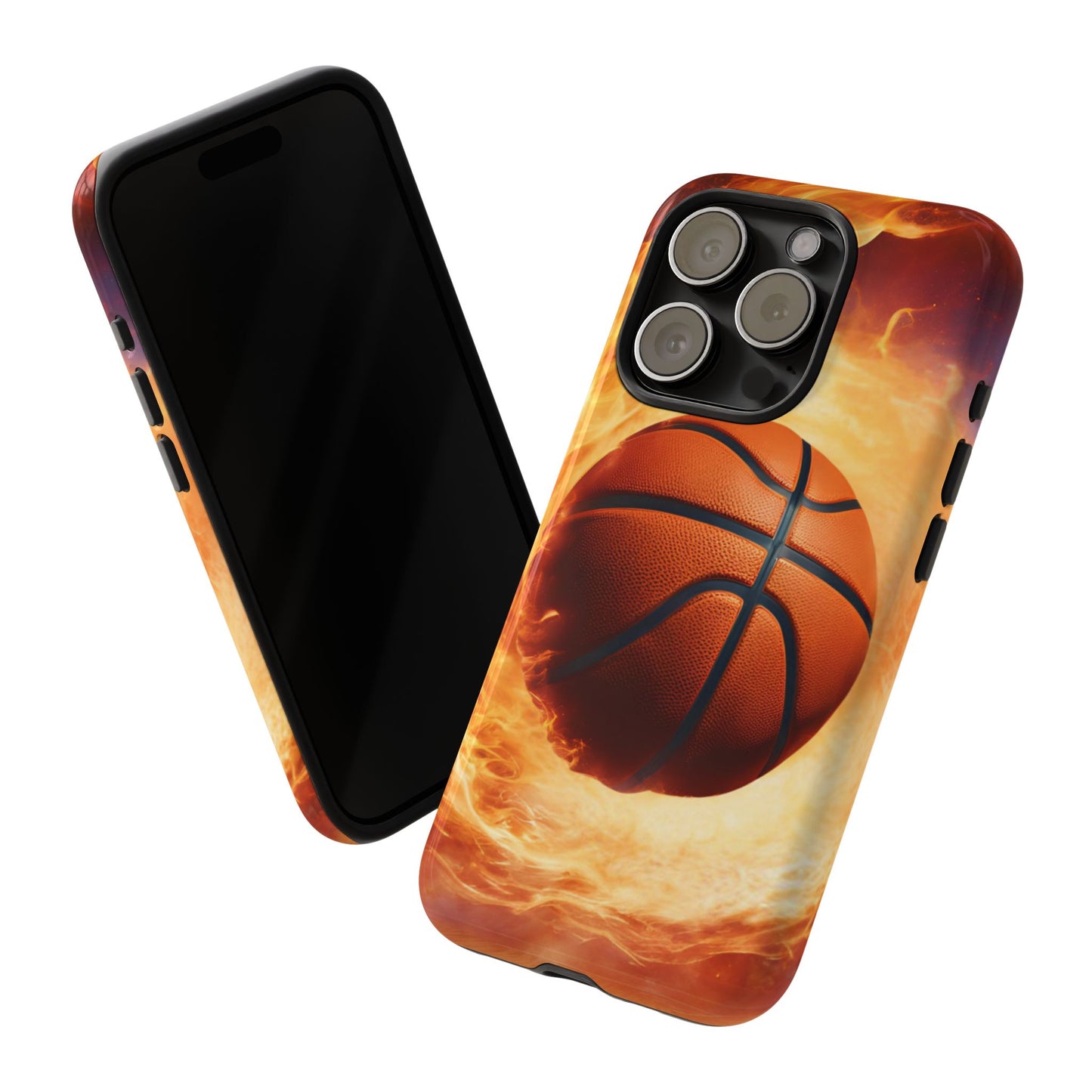 Basketball on Fire - Tough Phone Case for iPhone, Samsung, and Google Pixel for Ultimate Protection