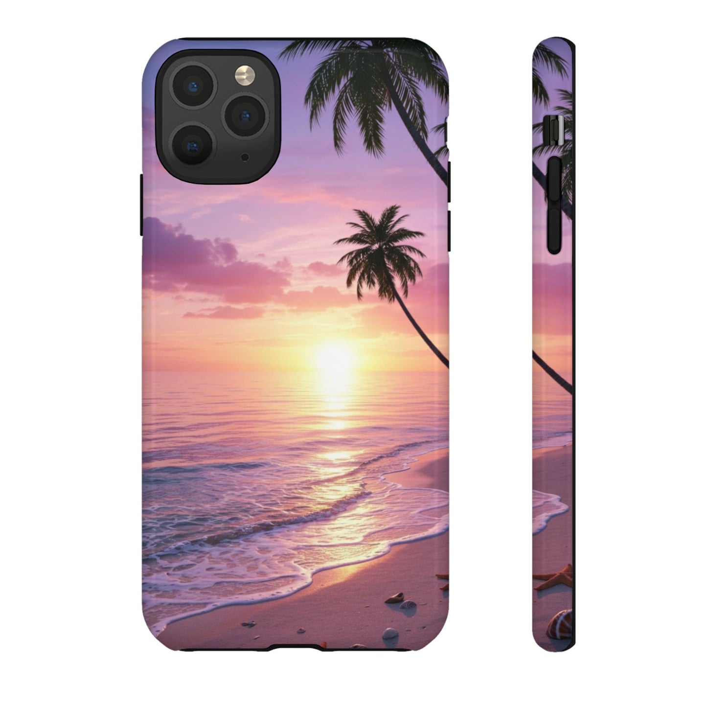Pink Sunrise over the Ocean - Tough Phone Case - iPhone or Samsung Phones