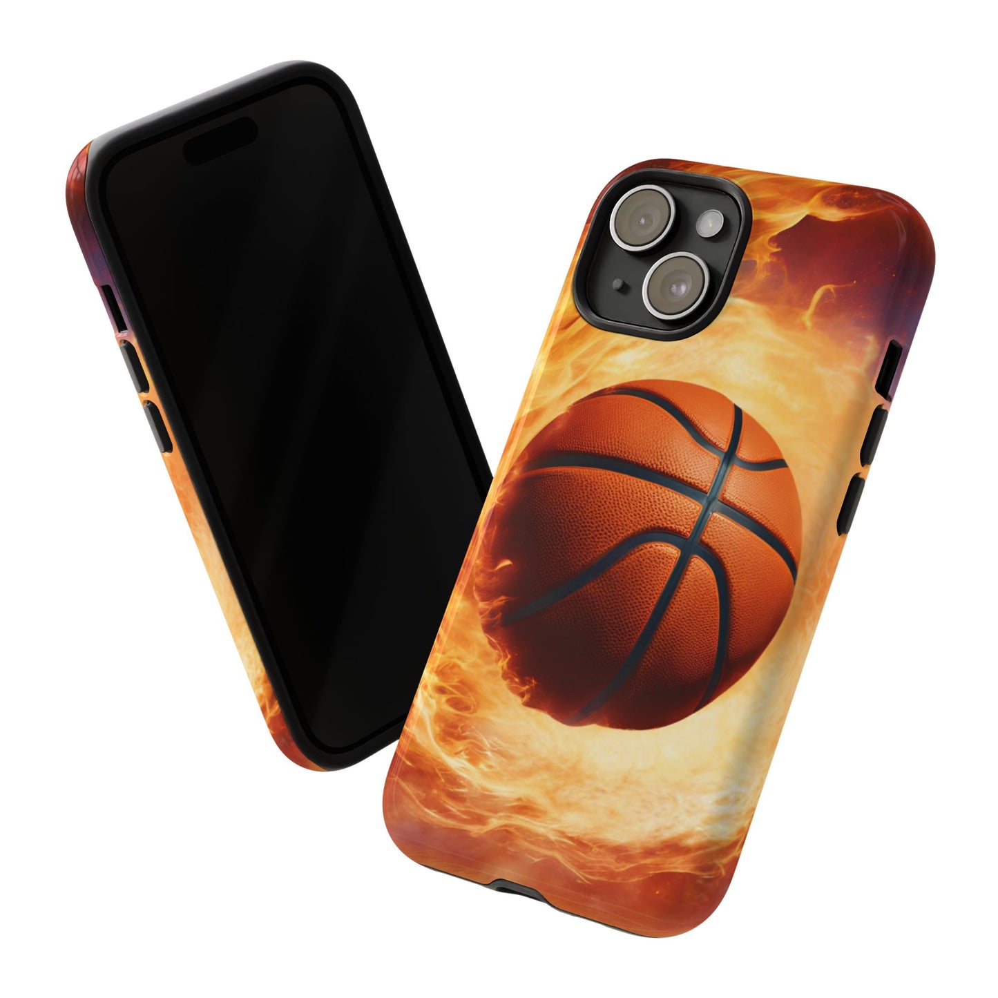 Basketball on Fire - Tough Phone Case for iPhone, Samsung, and Google Pixel for Ultimate Protection