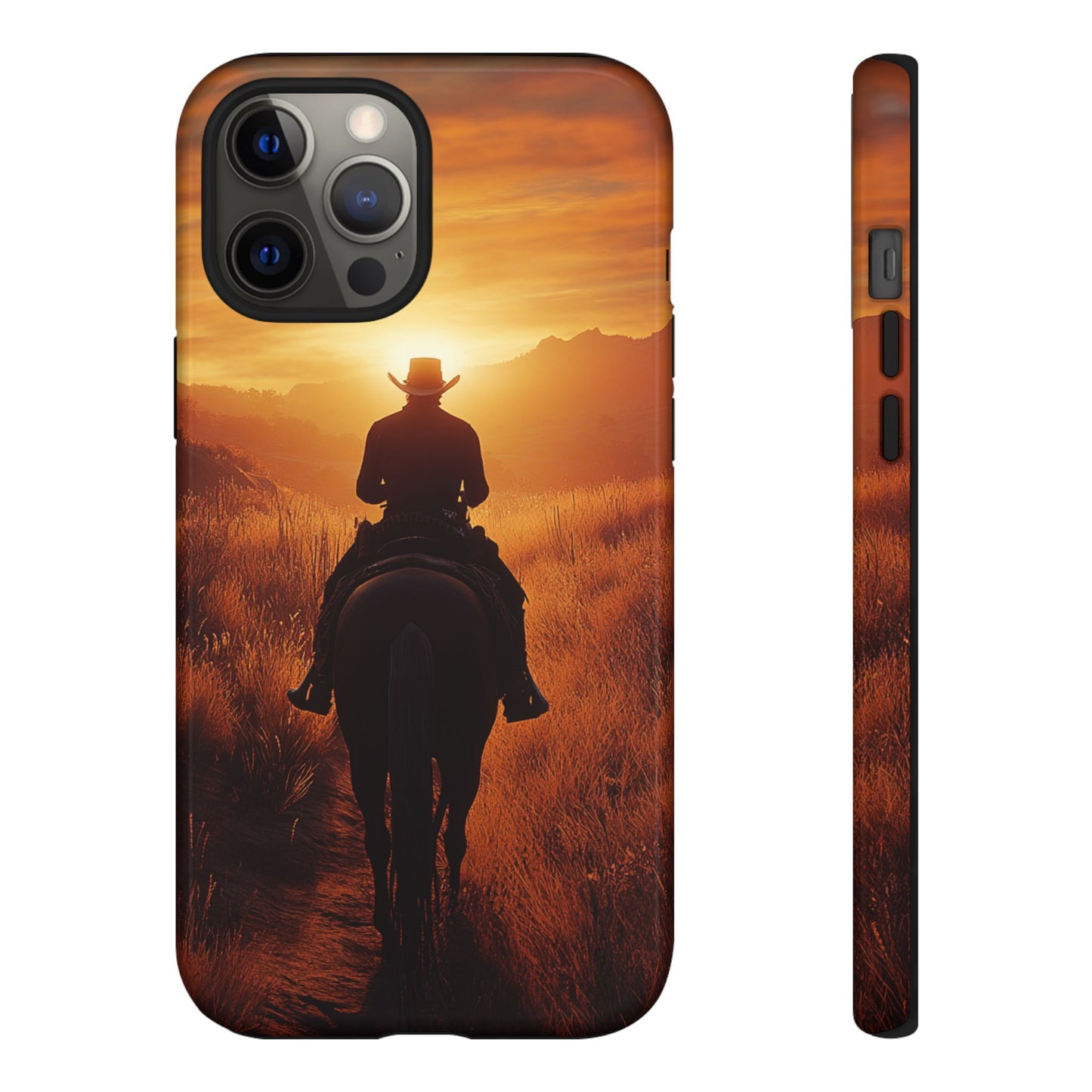 Chasing the Horizon: A Cowboy's Journey into the Sunset -  Phone Case - Tough Case, iPhone Case, Samsung Case, Google Pixel Case