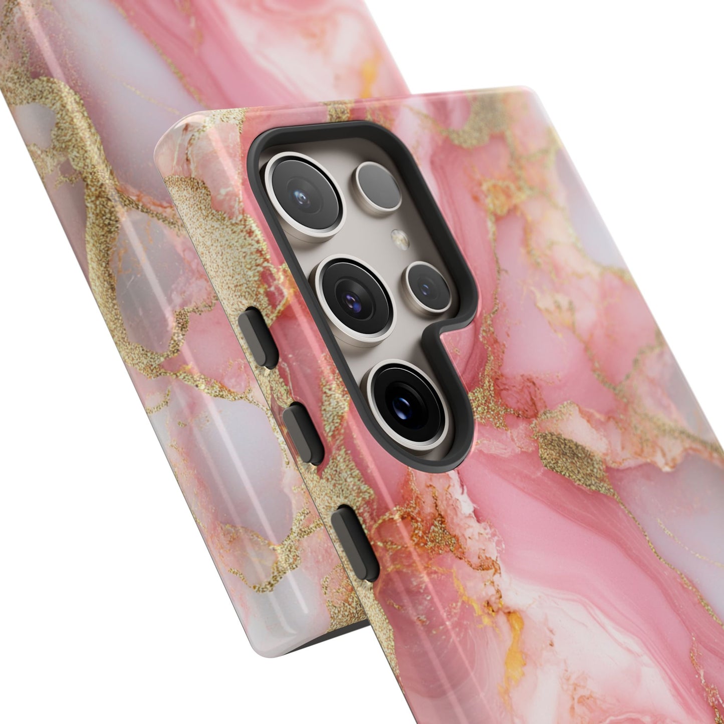 Pink and Gold Marbled Tough Phone Case, iPhone Case, Samsung Case