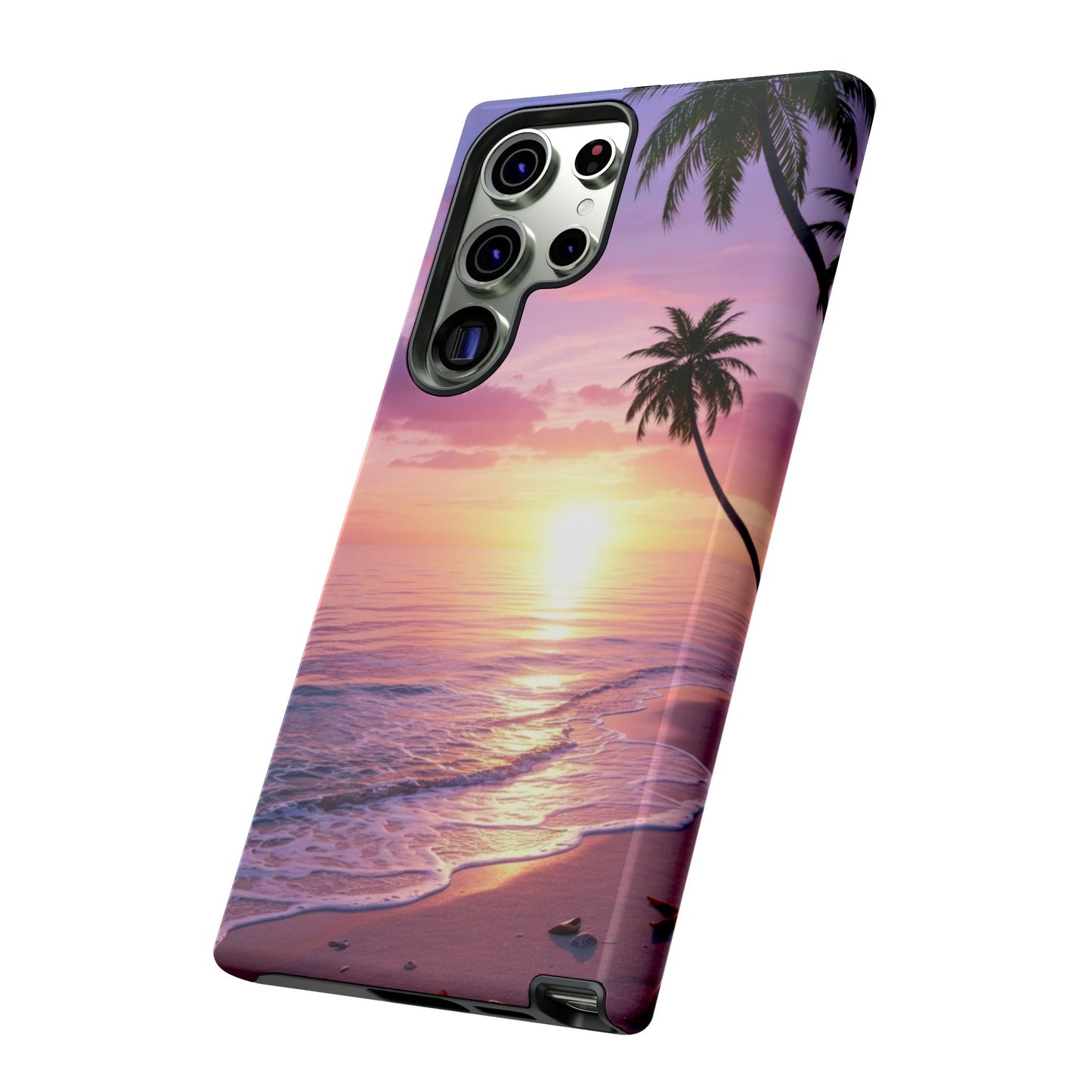 Pink Sunrise over the Ocean - Tough Phone Case - iPhone or Samsung Phones