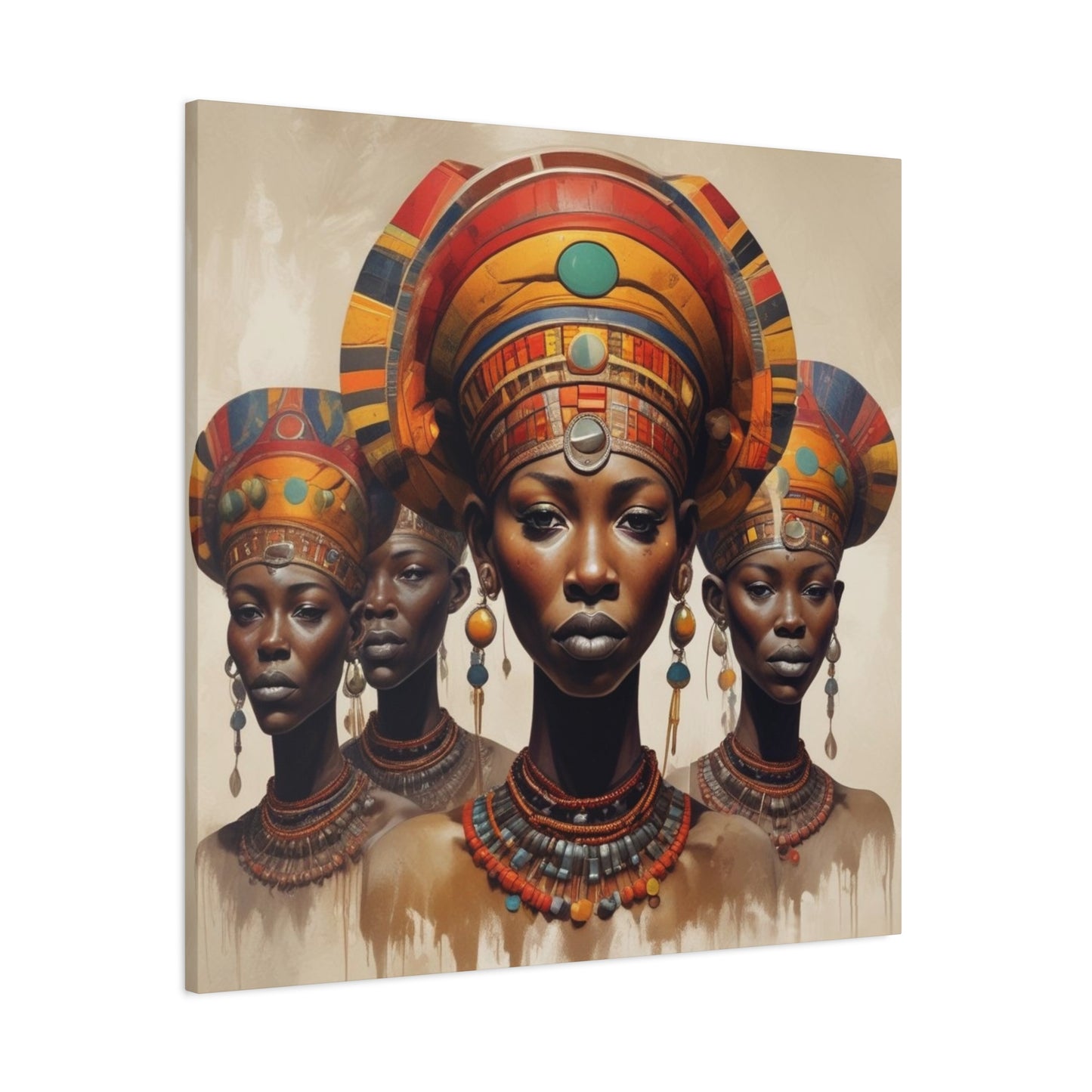 Beautiful African Tribal Women - Canvas Wall Art