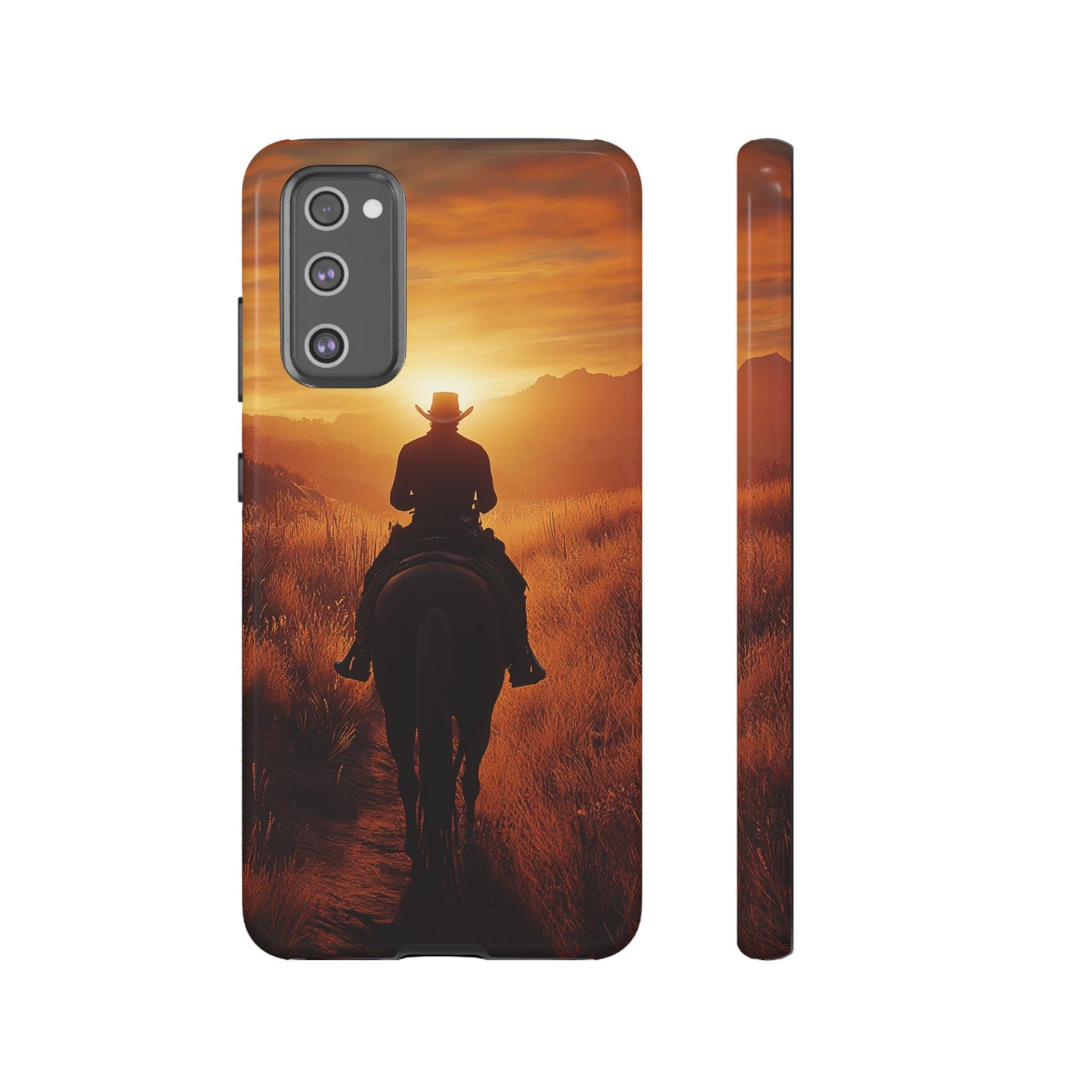 Chasing the Horizon: A Cowboy's Journey into the Sunset -  Phone Case - Tough Case, iPhone Case, Samsung Case, Google Pixel Case