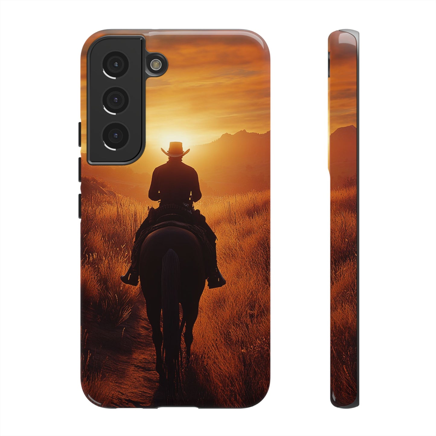 Chasing the Horizon: A Cowboy's Journey into the Sunset -  Phone Case - Tough Case, iPhone Case, Samsung Case, Google Pixel Case