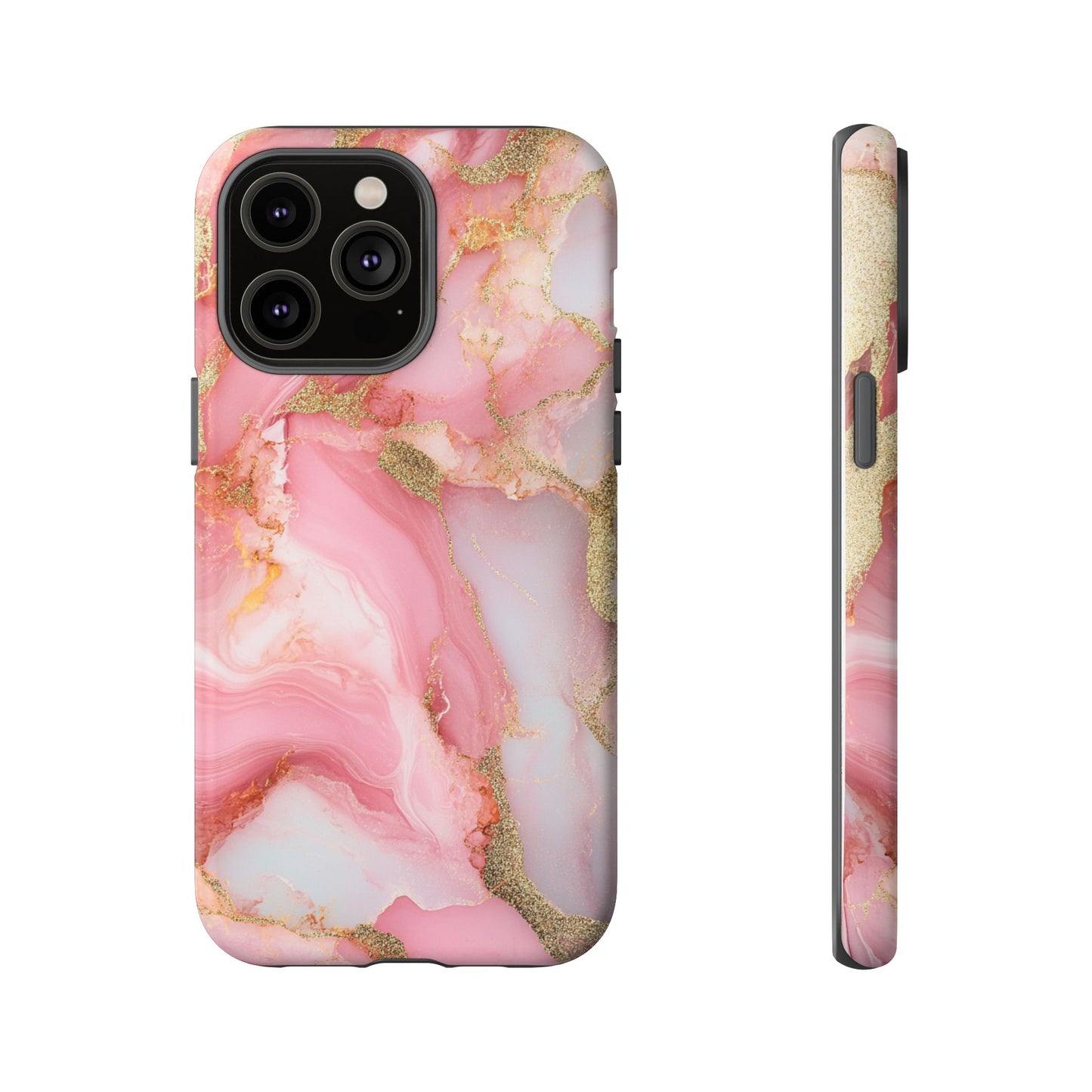 Pink and Gold Marbled Tough Phone Case, iPhone Case, Samsung Case