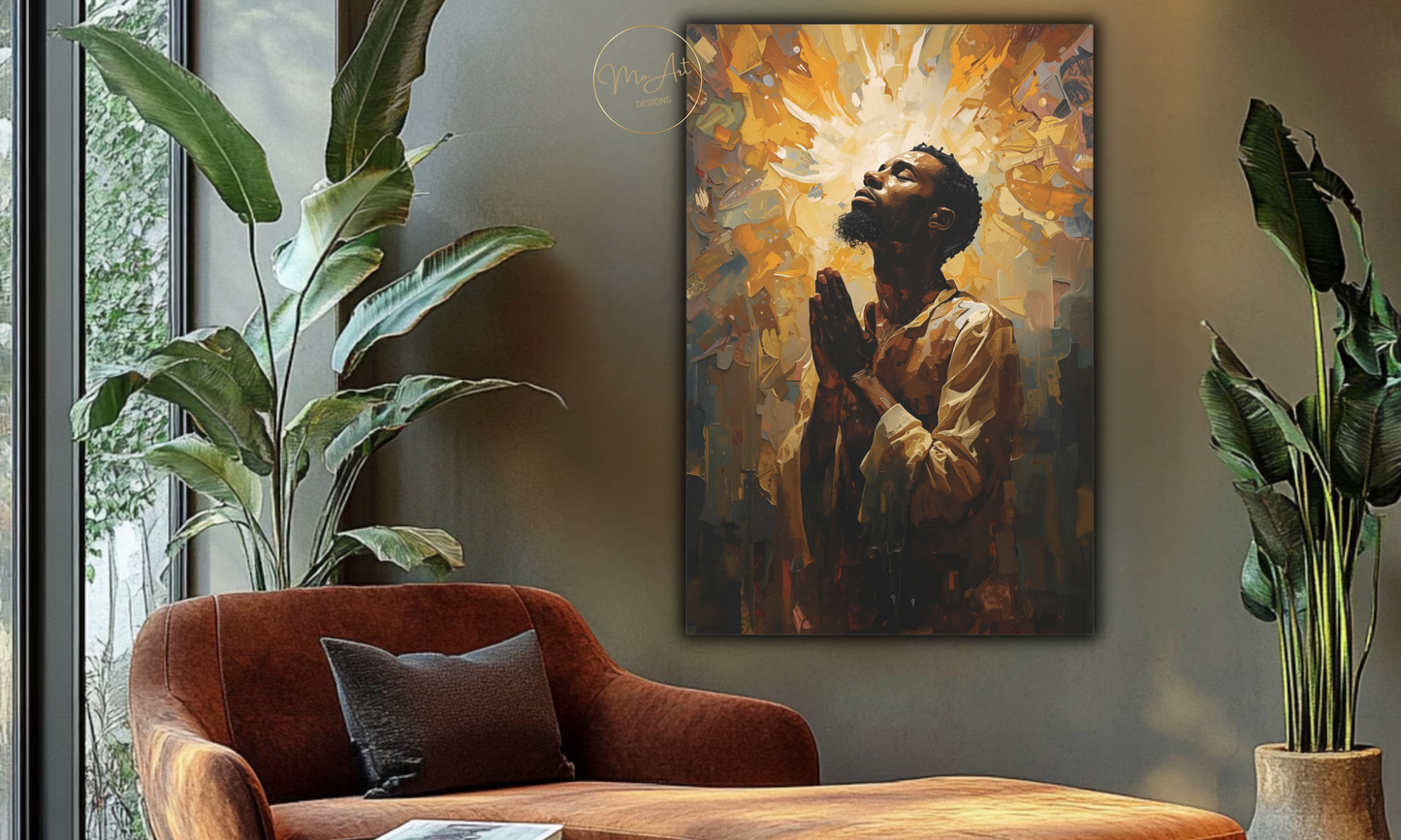 Divine Light of Prayer Canvas Wall Art