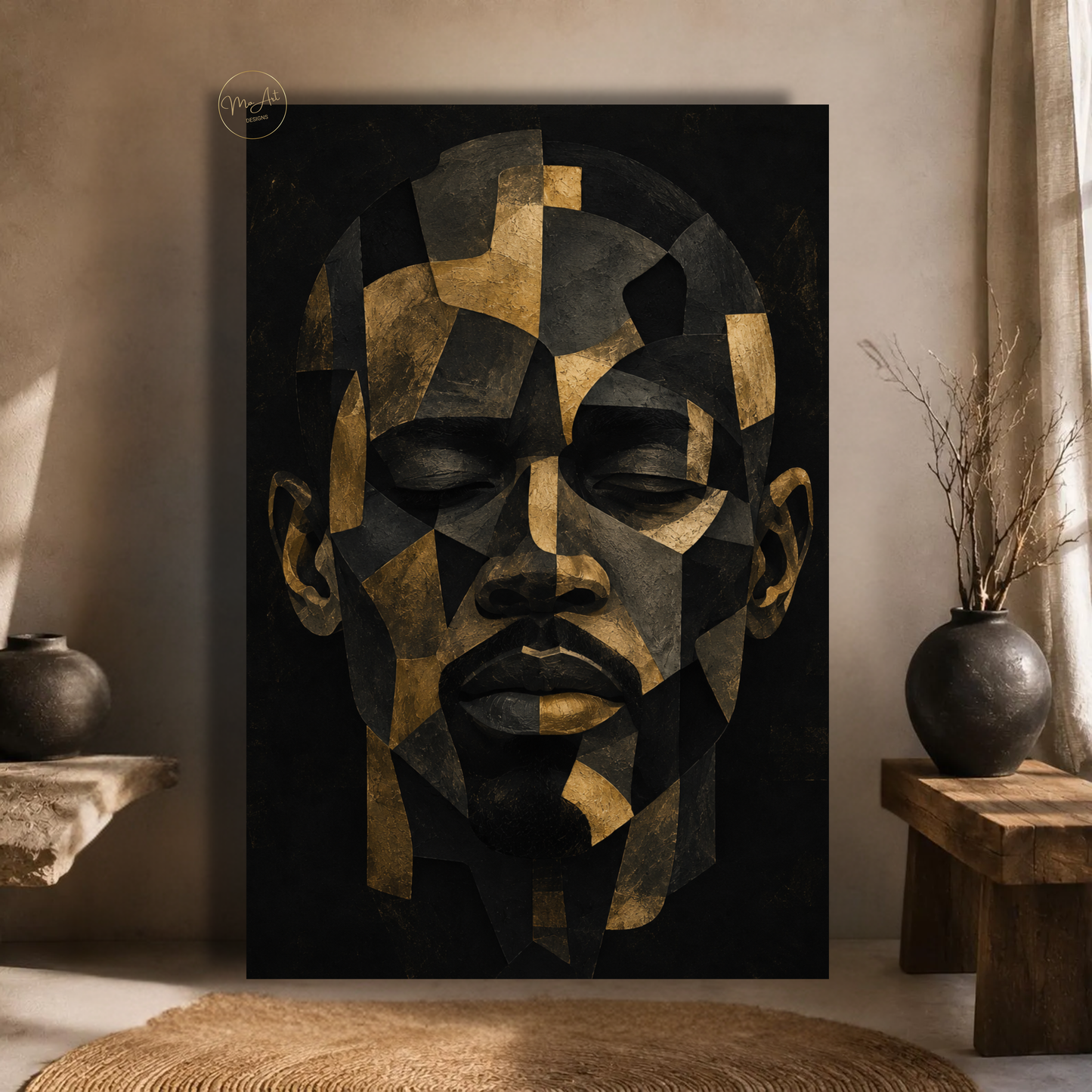 Black Man Wall Art – Pieces of a Man Abstract Afrocentric Canvas Print