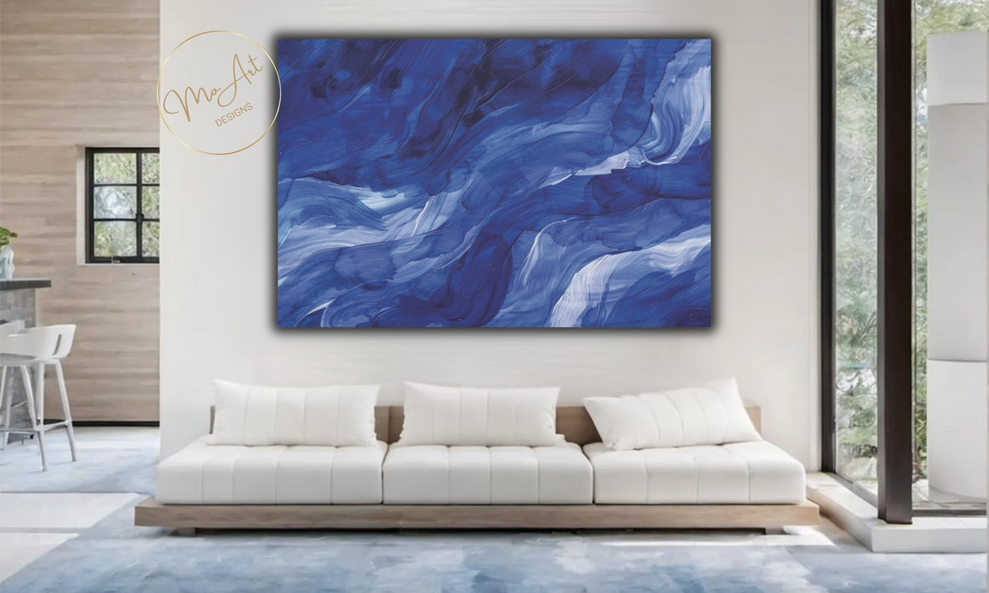 Currents of Blue Serenity – Abstract Canvas Art