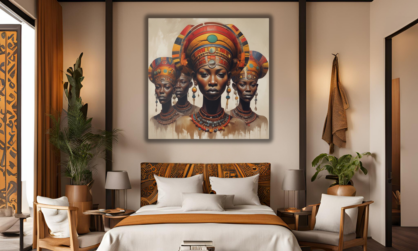 Beautiful African Tribal Women - Canvas Wall Art