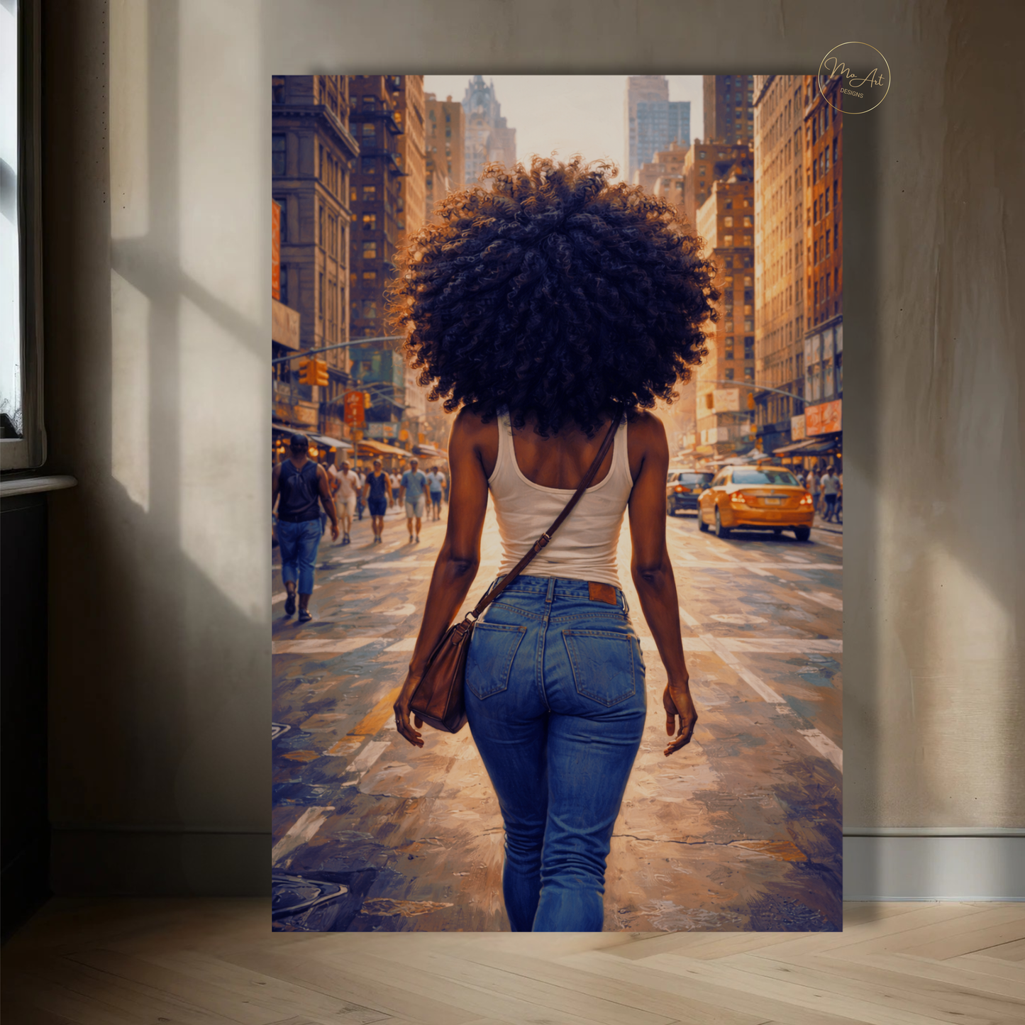 Black Woman Wall Art – Afrocentric Urban New York Street Canvas Print