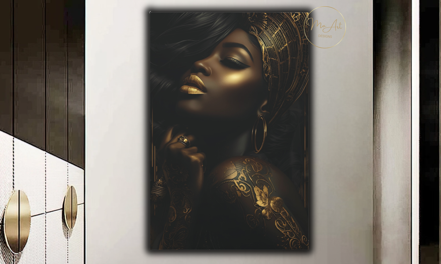 Black & Gold Illumination - Canvas Wall Art