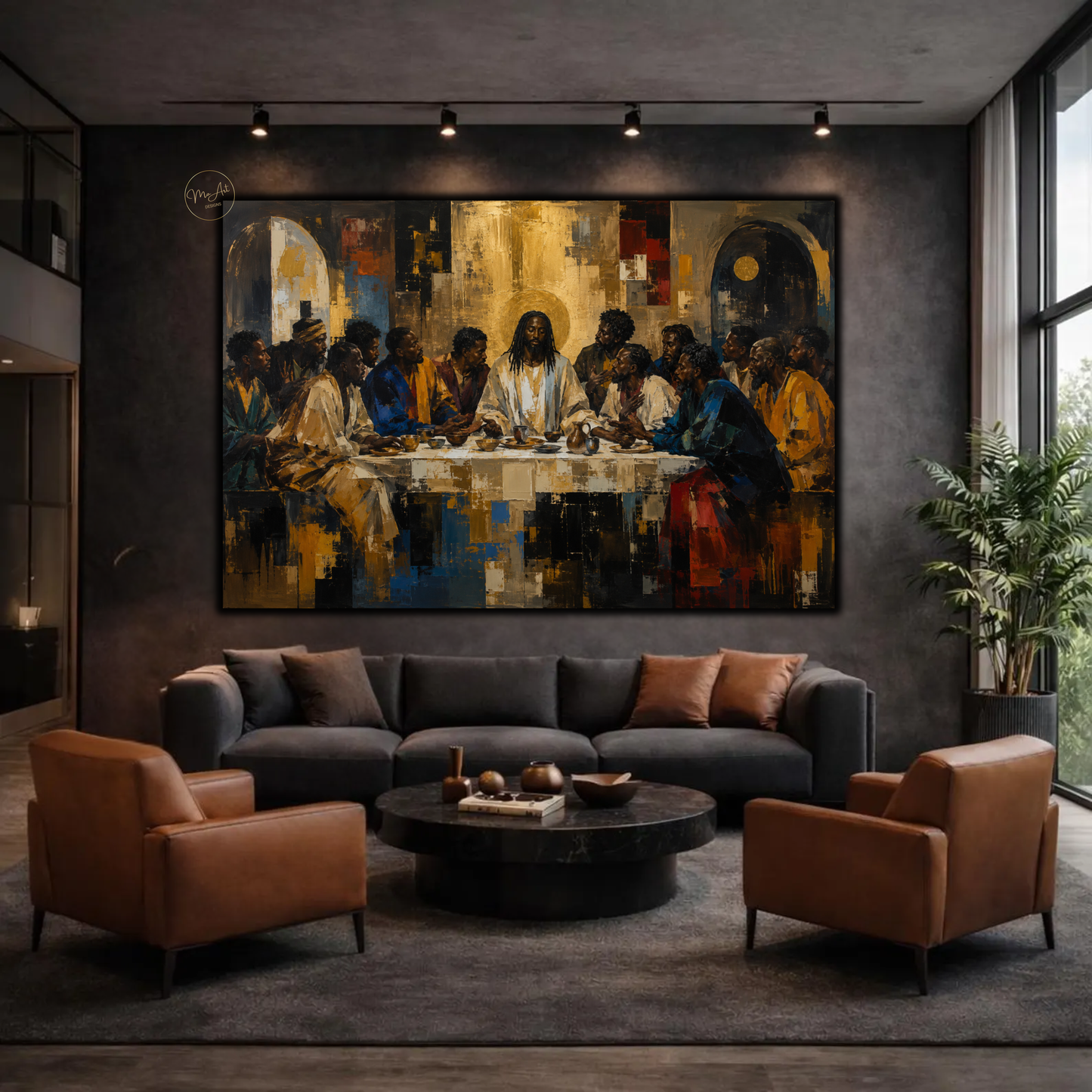 Black Jesus Wall Art - The Last Supper | Abstract Canvas Print