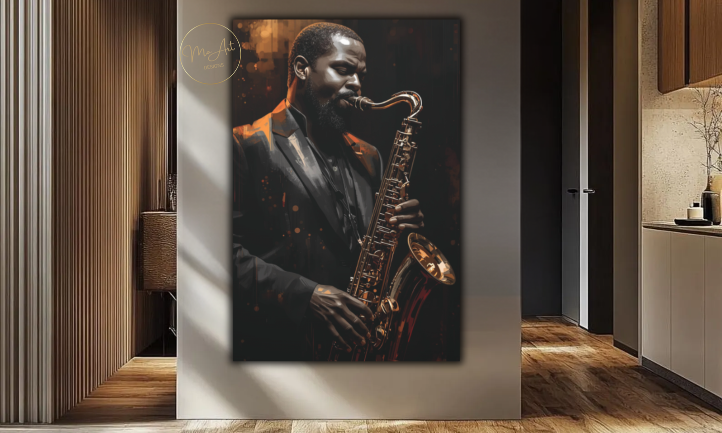 Echoes of Midnight Jazz - Canvas Wall Art