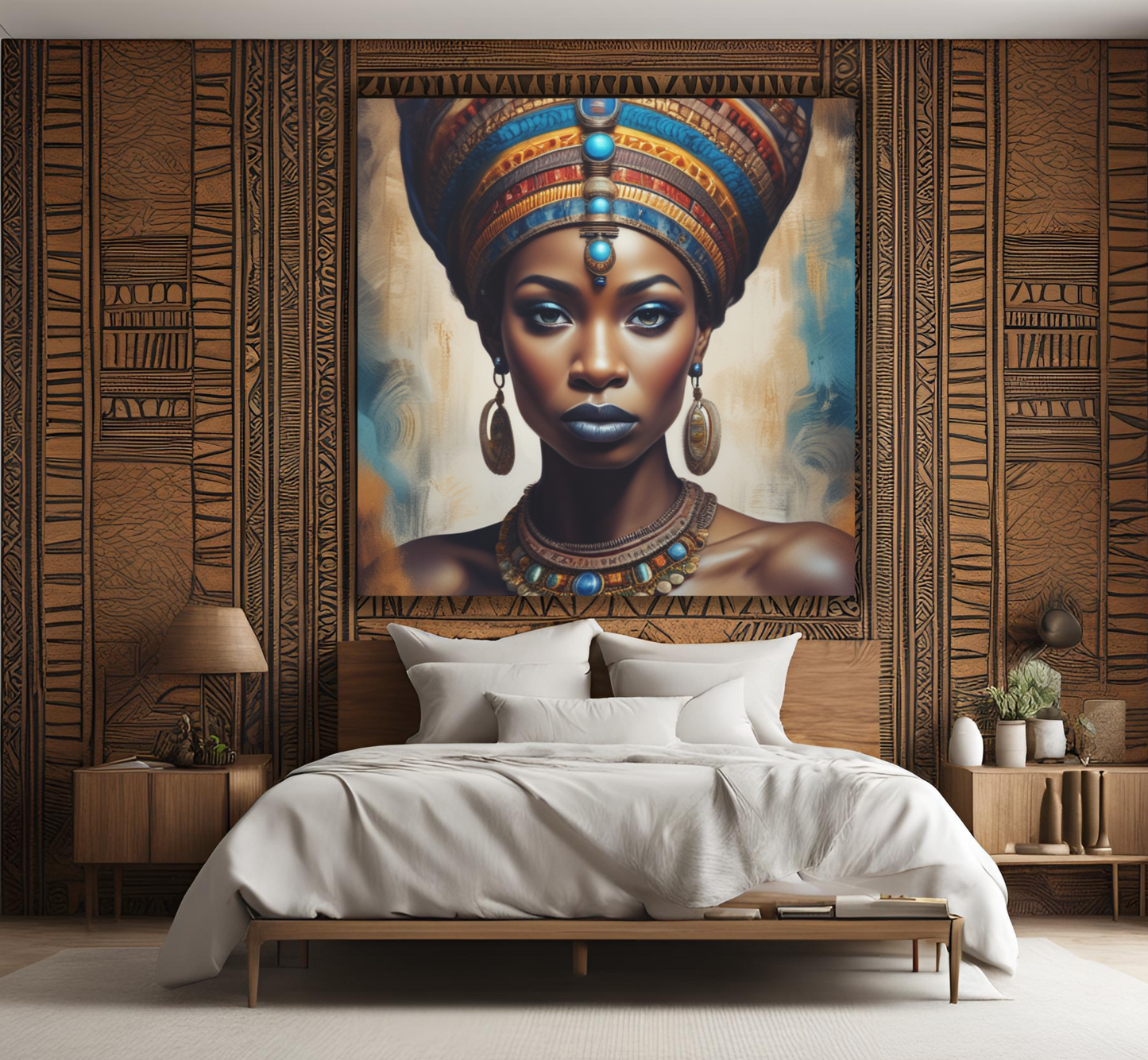 Beautiful African Woman with Hazel Eyes - Canvas Wall Art