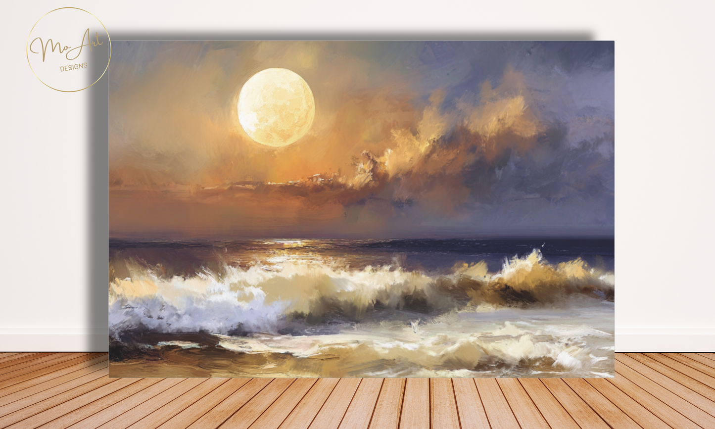 Moonlit Tides Canvas Wall Art