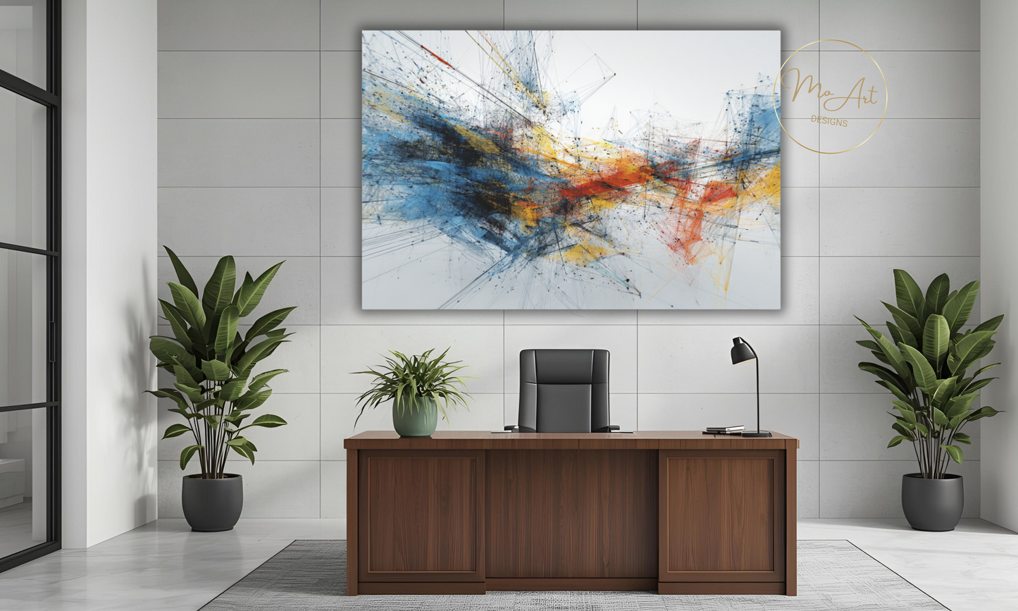 Abstract Multicolor Line Canvas Wall Art
