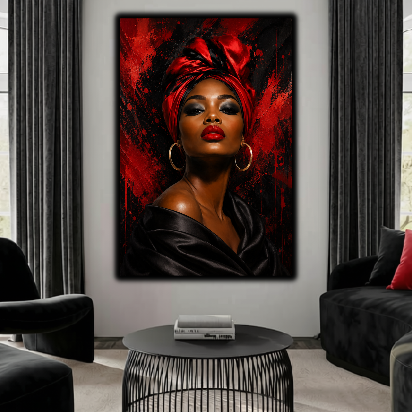 Black Woman Wall Art - Black Girl Magic Abstract Canvas Print