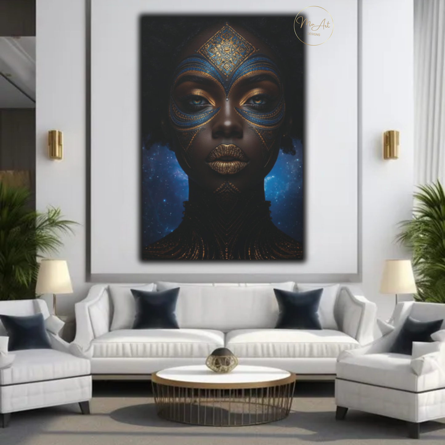 Black Woman Wall Art - Celestial Queen / Canvas Print
