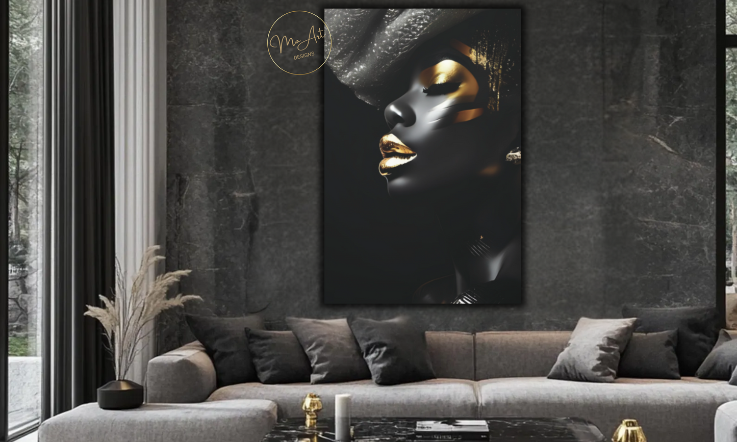 Elegant Black Queen - Luxury Canvas Wall Art