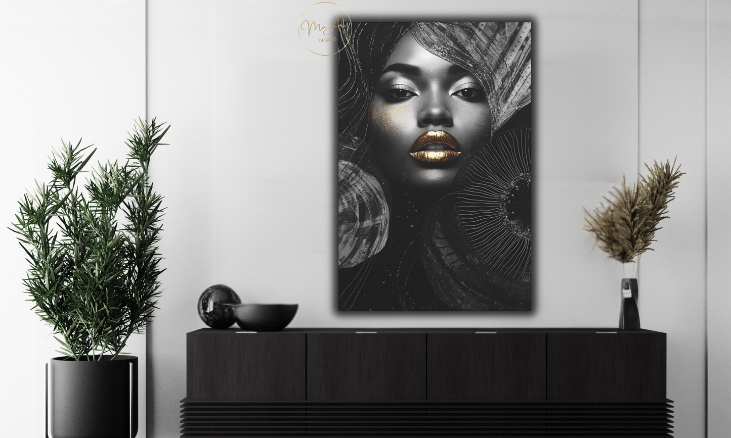 Black Opulence – Glamorous Black Woman Wall Art / Canvas Print