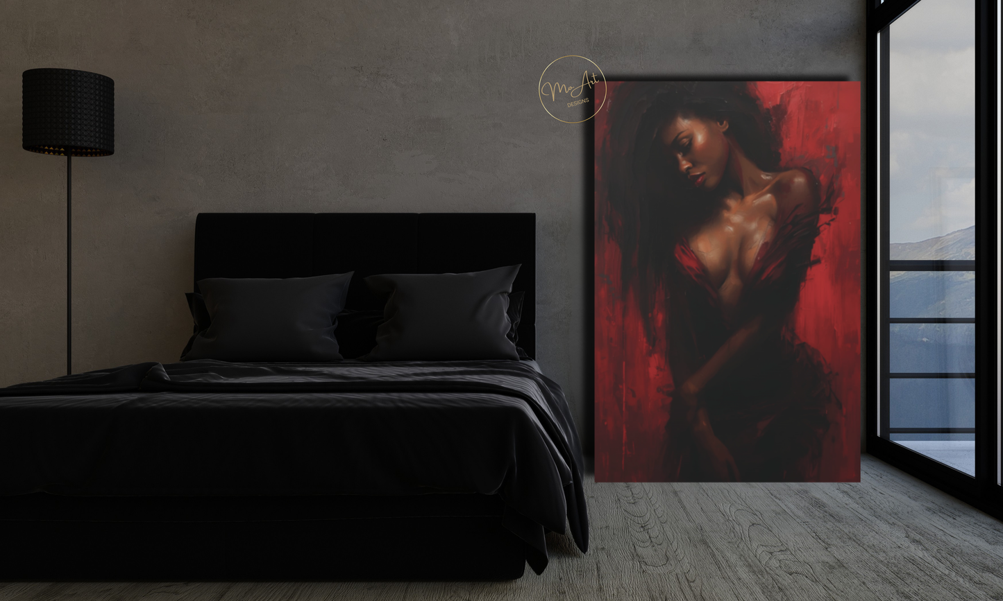Crimson Seduction – Abstract Canvas Wall Art