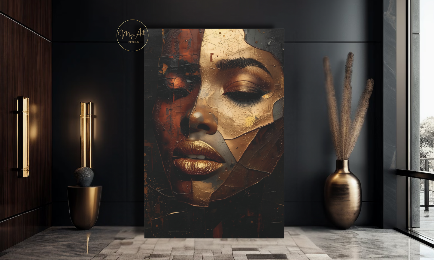 Golden Fragments – Abstract Canvas Wall Art
