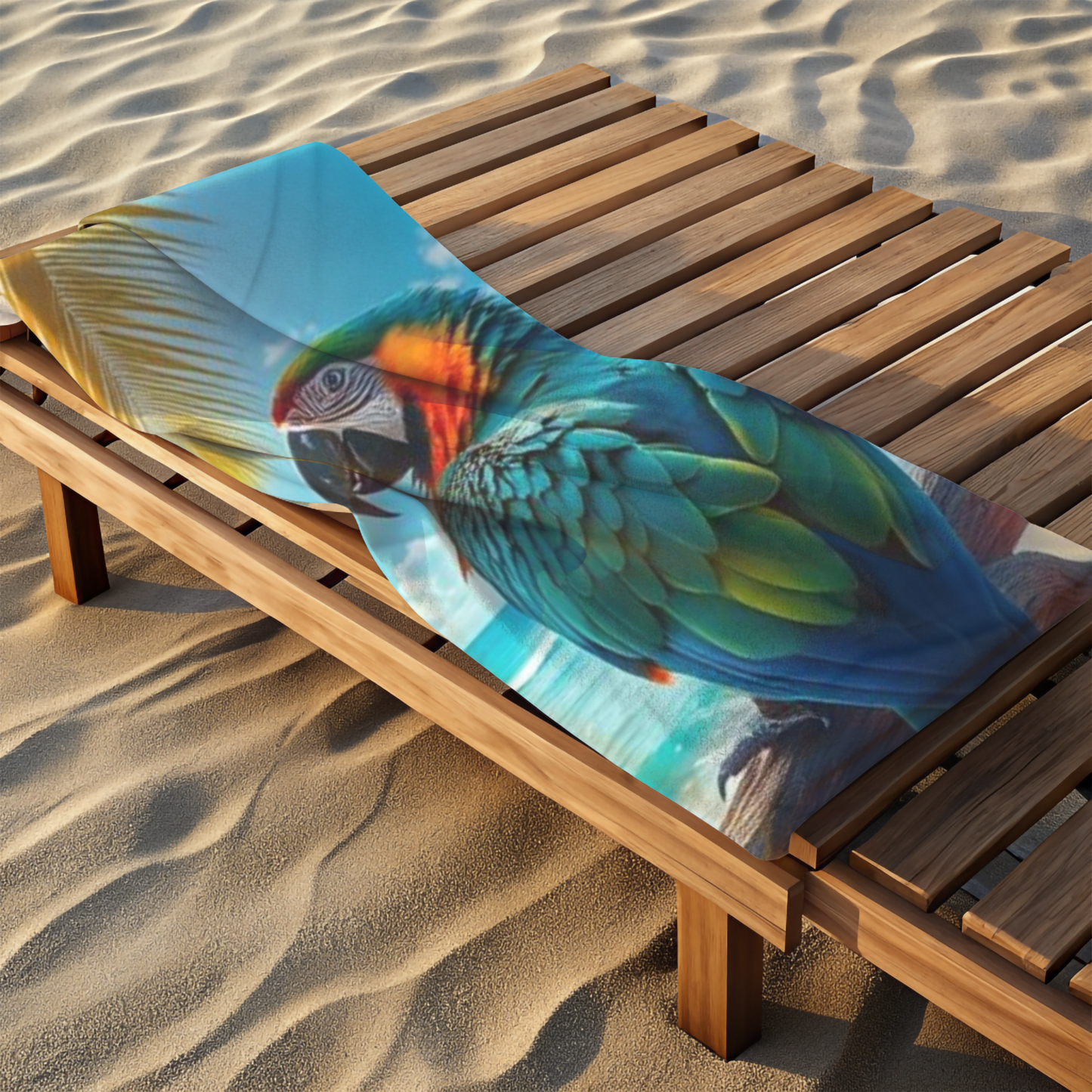 Vibrant Blue Parrot Paradise -  Beach Towel