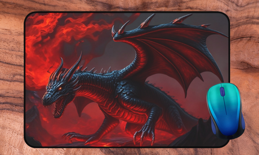 Mystical Black Dragon- Desk Mat / Mouse Pad
