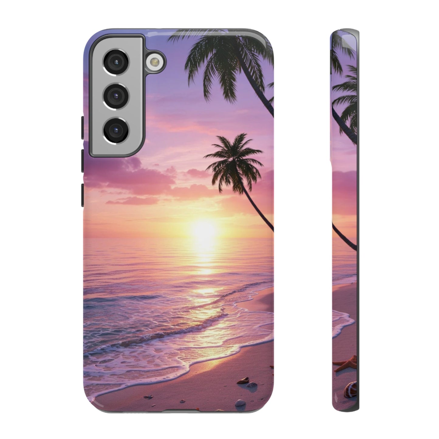 Pink Sunrise over the Ocean - Tough Phone Case - iPhone or Samsung Phones