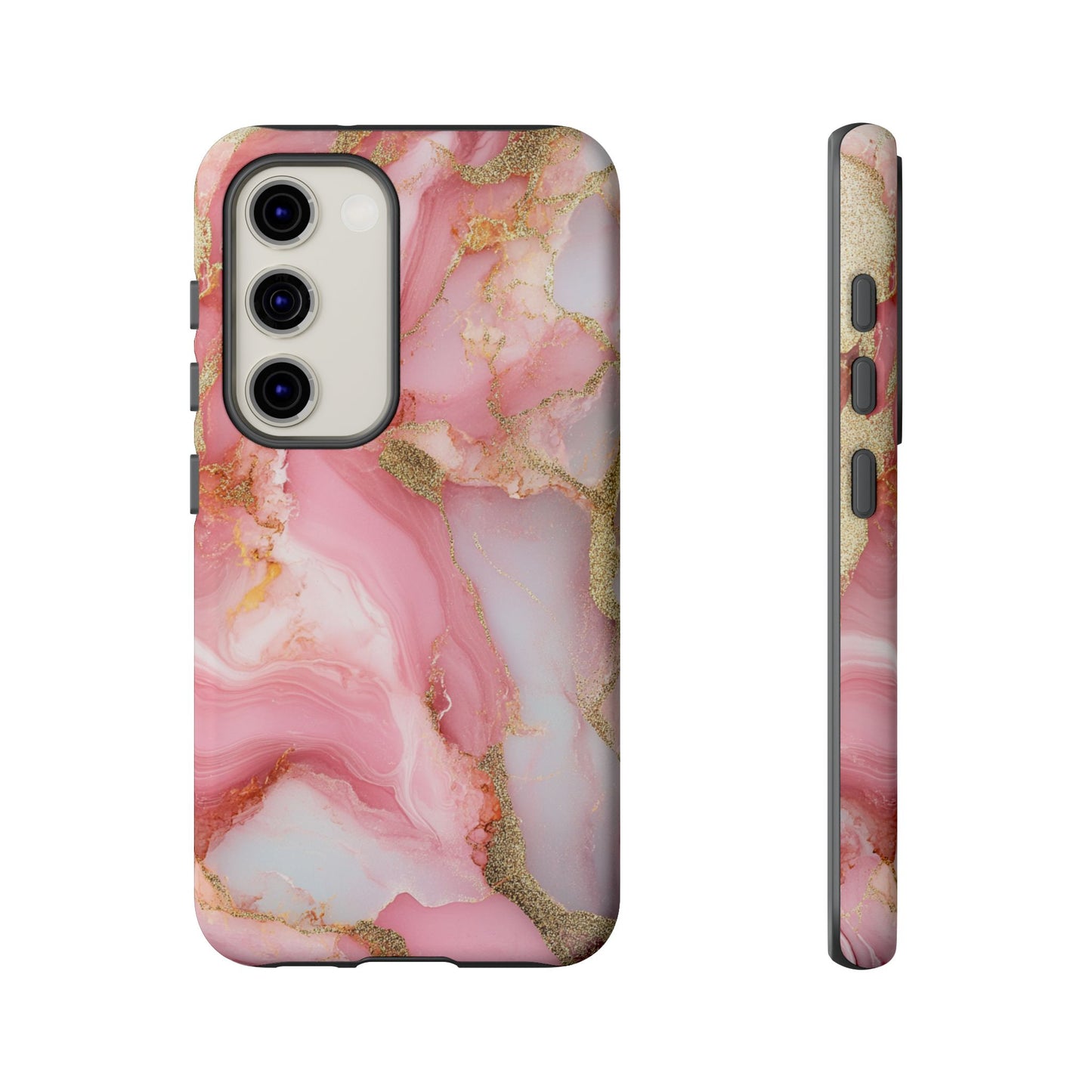 Pink and Gold Marbled Tough Phone Case, iPhone Case, Samsung Case