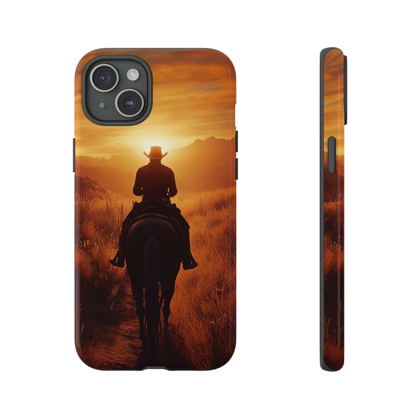 Chasing the Horizon: A Cowboy's Journey into the Sunset -  Phone Case - Tough Case, iPhone Case, Samsung Case, Google Pixel Case