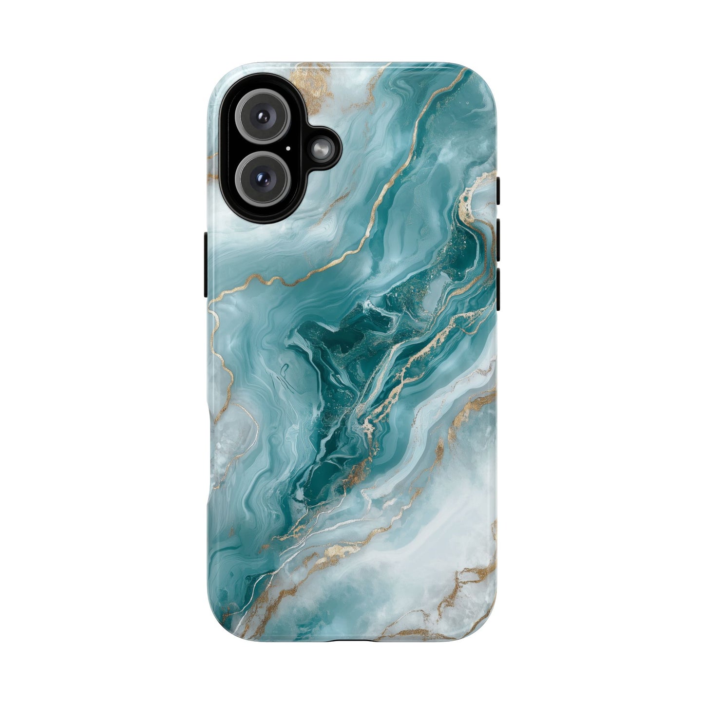 Stylish Turquoise Marbled Tough Phone Case for Ultimate Protection, iPhone or Samsung Phone Case