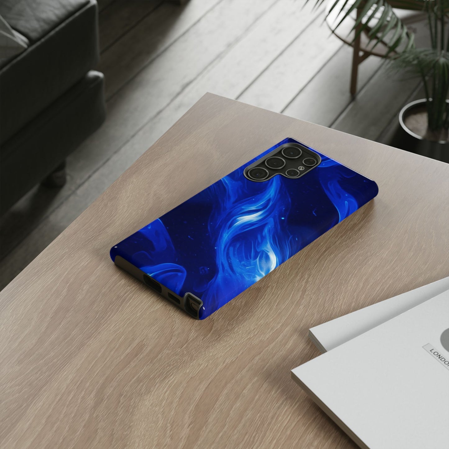 Deep Blue Swirl Design - Tough Phone Case - iPhone or Samsung Phones