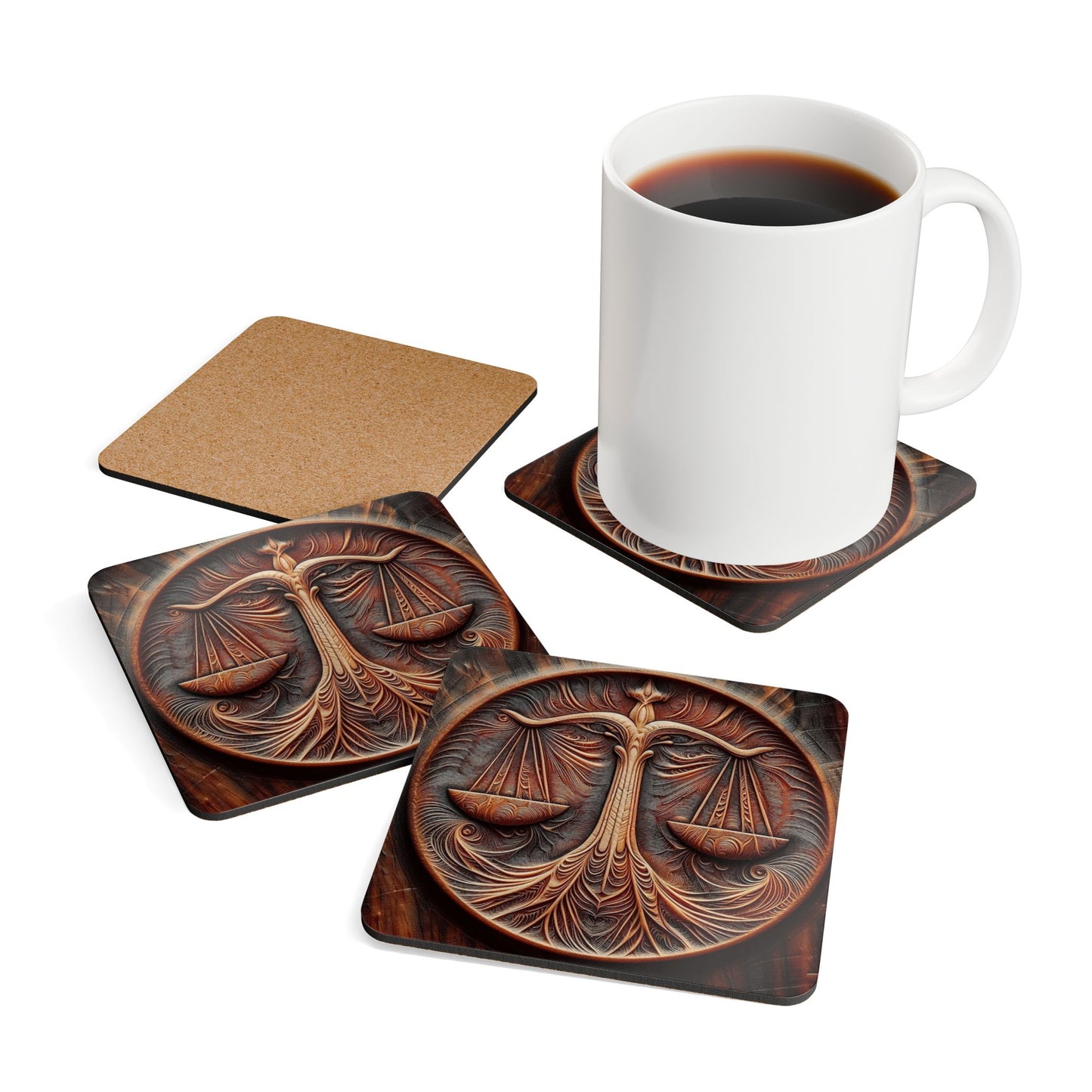 Libra Corkwood Coaster Set