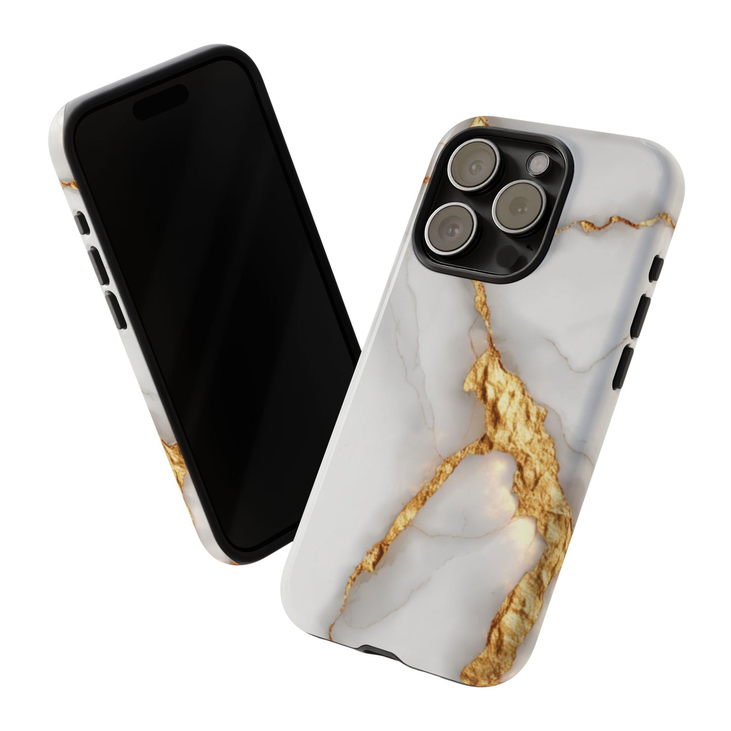 Gold and Marble Design - Tough Phone Case - iPhone or Samsung Phones