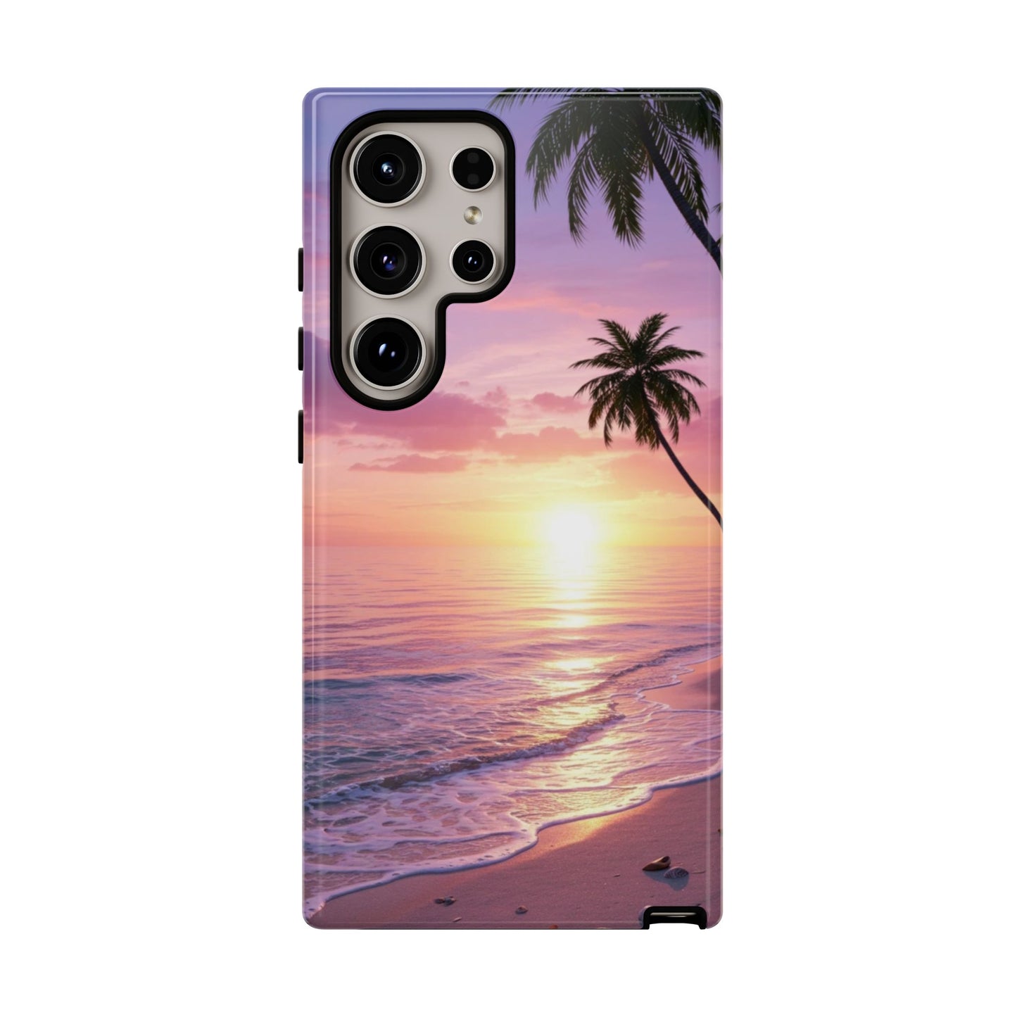 Pink Sunrise over the Ocean - Tough Phone Case - iPhone or Samsung Phones