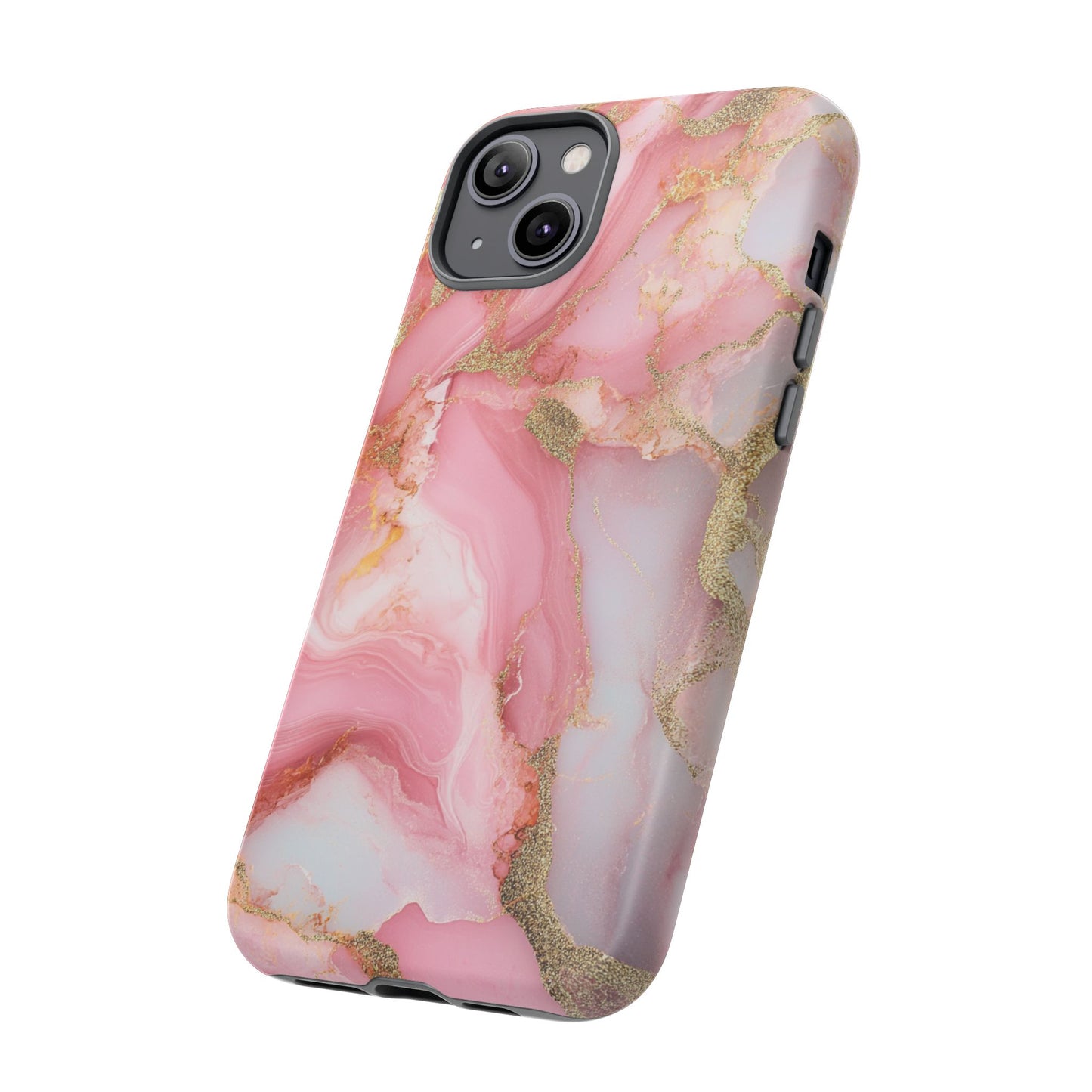 Pink and Gold Marbled Tough Phone Case, iPhone Case, Samsung Case