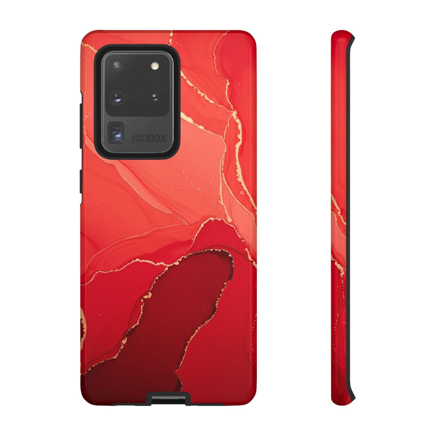 Red & Gold Marble Design - Tough Phone Case - iPhone or Samsung Phones