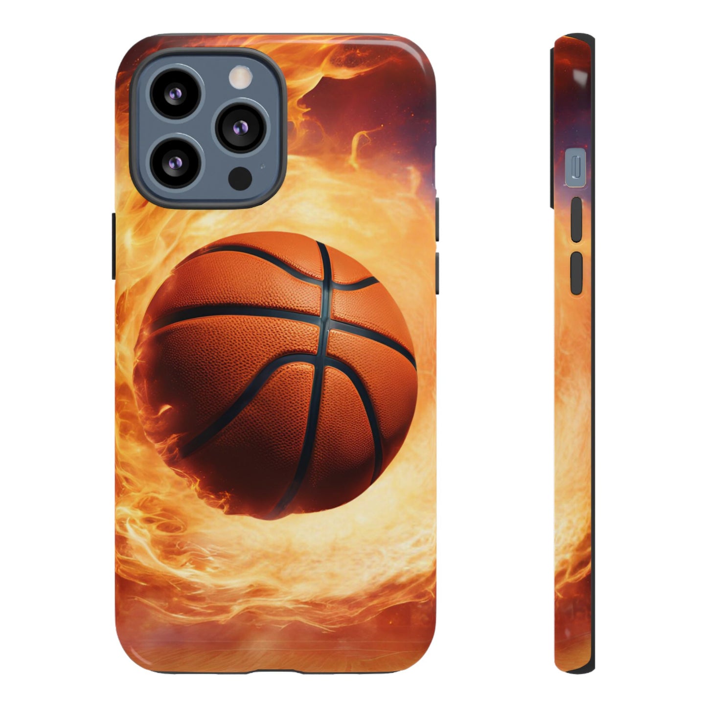 Basketball on Fire - Tough Phone Case for iPhone, Samsung, and Google Pixel for Ultimate Protection