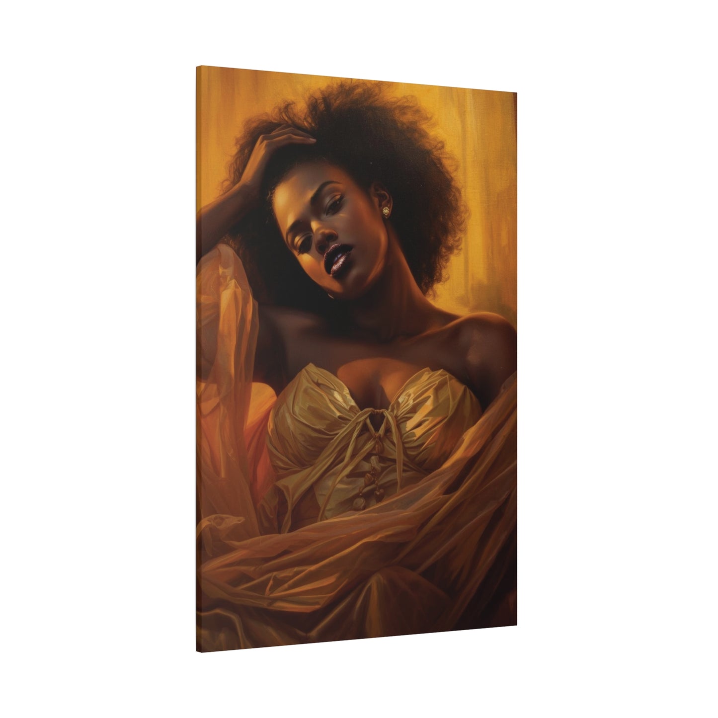 Golden Seduction – Black Woman Wall Art / Canvas Print