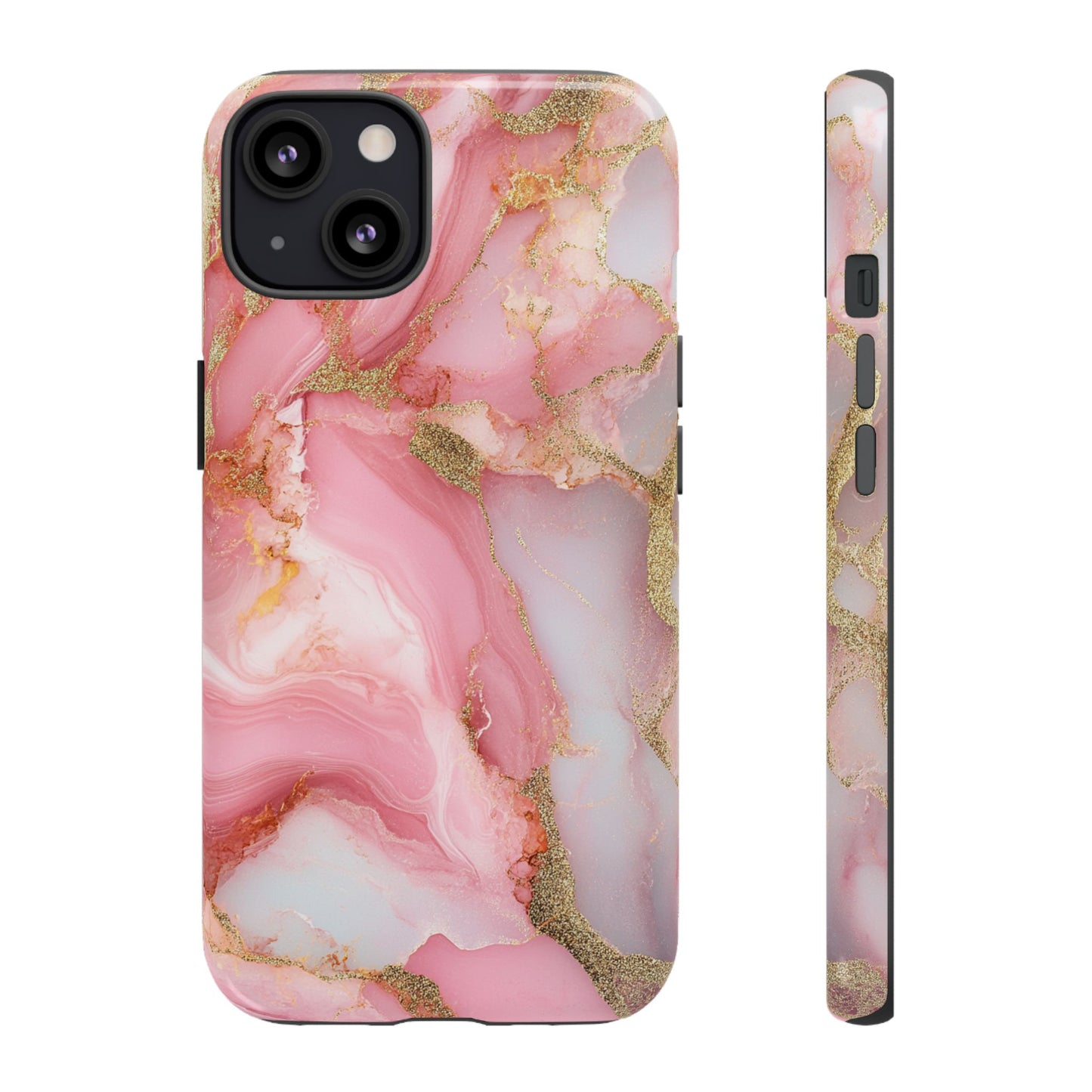 Pink and Gold Marbled Tough Phone Case, iPhone Case, Samsung Case